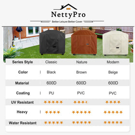 NettyPro fire pit cover square dimensions 38x38 inches