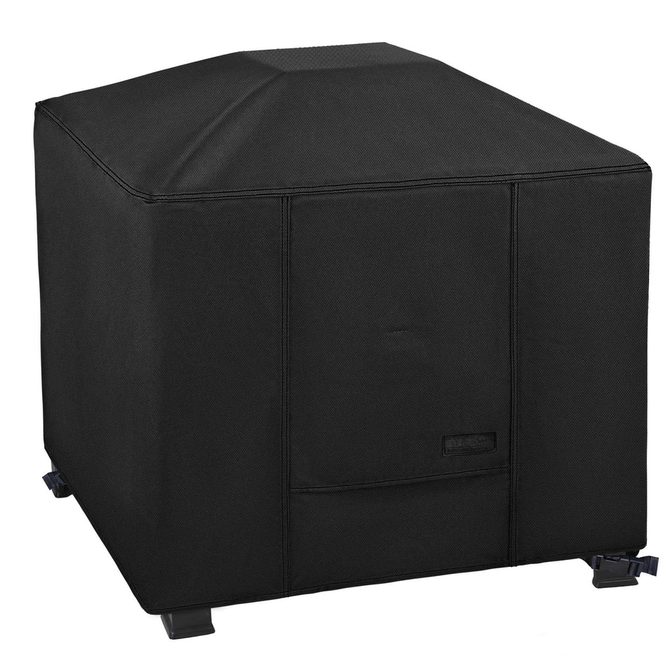 NettyPro fire pit cover square front view protects from rain and sun
