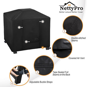 NettyPro fire pit cover square vented design reduces moisture
