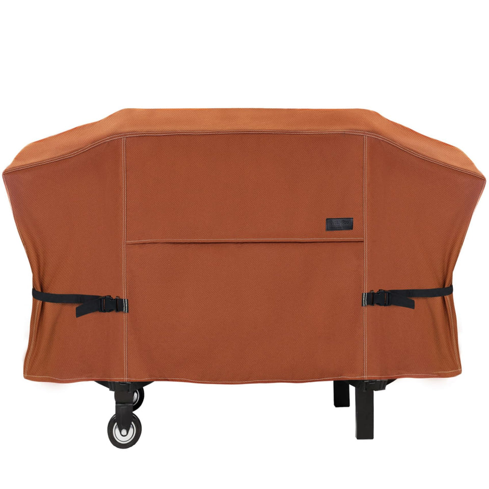 NettyPro griddle cover front view with waterproof fadeproof fabric for outdoor use.