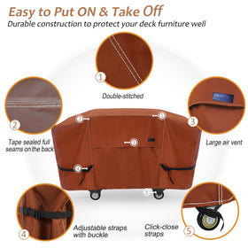 NettyPro griddle cover waterproof coating shields against rain.