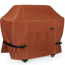 NettyPro grill cover 44-inch front view protects a two-burner grill from sun and rain.