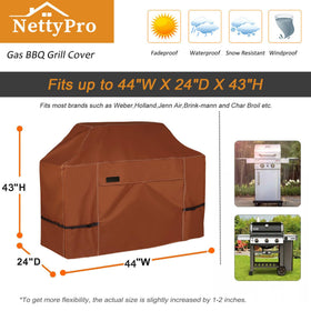 NettyPro grill cover ripstop fabric closeup shows durable, fade-resistant material.