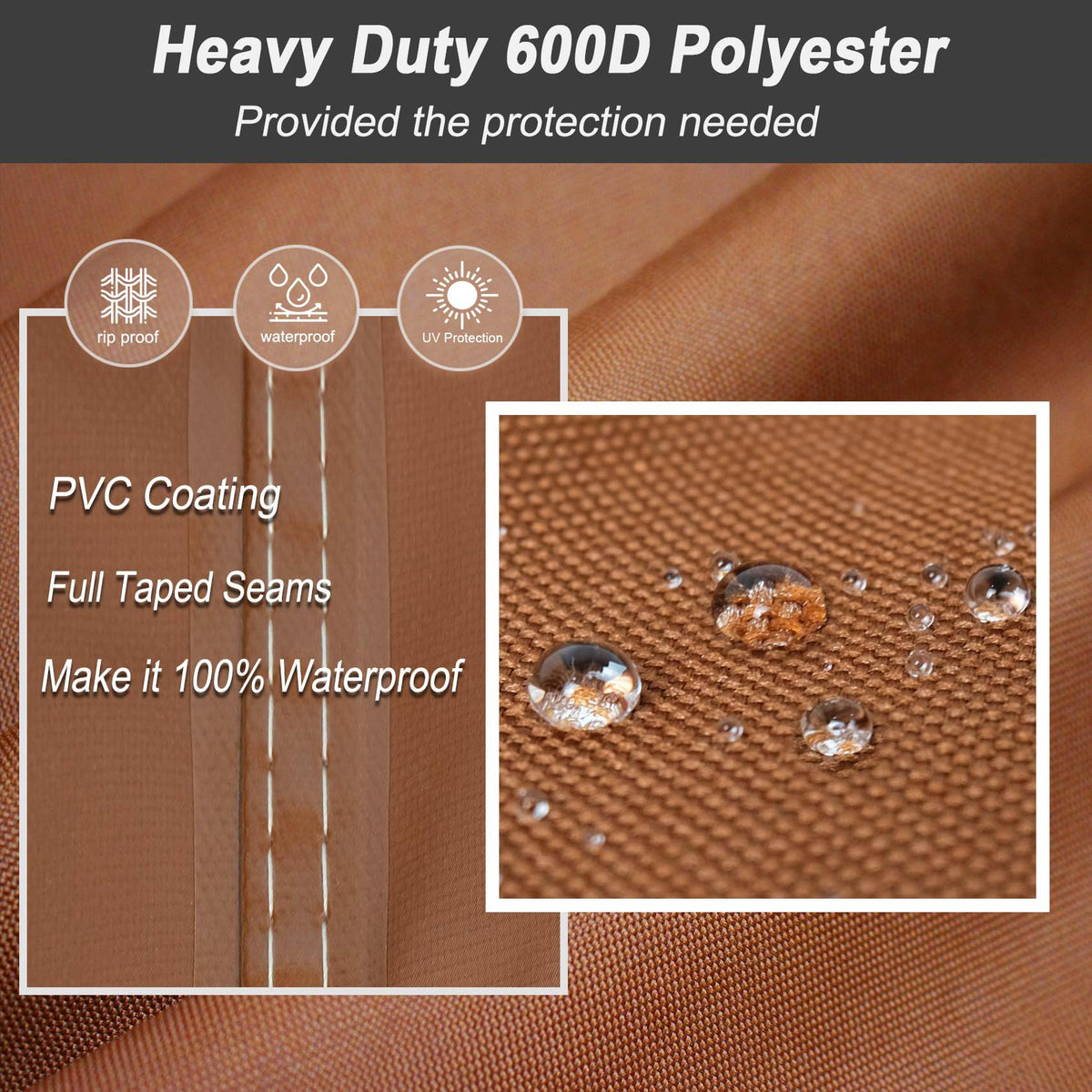 NettyPro grill cover 44-inch side view shields sides from dirt and wind.