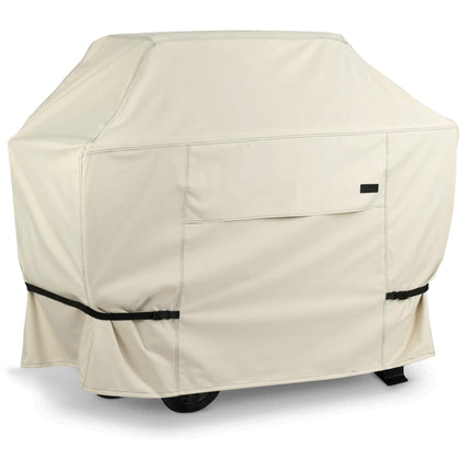 NettyPro grill cover 68 inch front view protects a 3-5 burner grill from sun and rain.