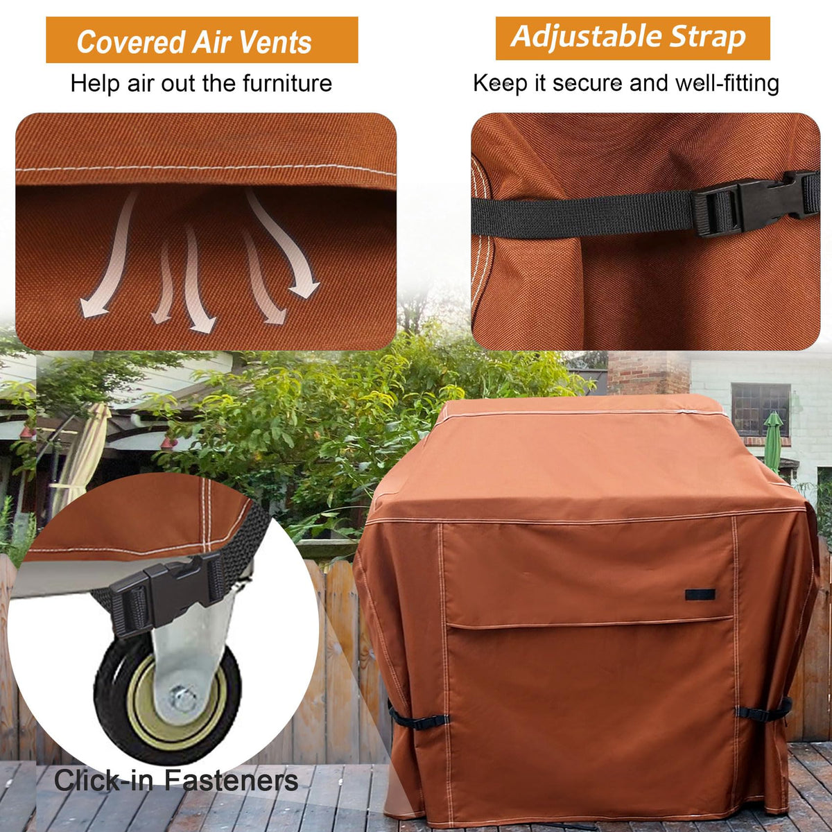 NettyPro Grill Cover in rain protects grill from moisture.