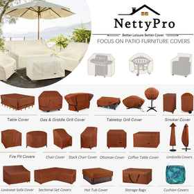 NettyPro grill cover adjustable straps and buckles secure a snug fit.
