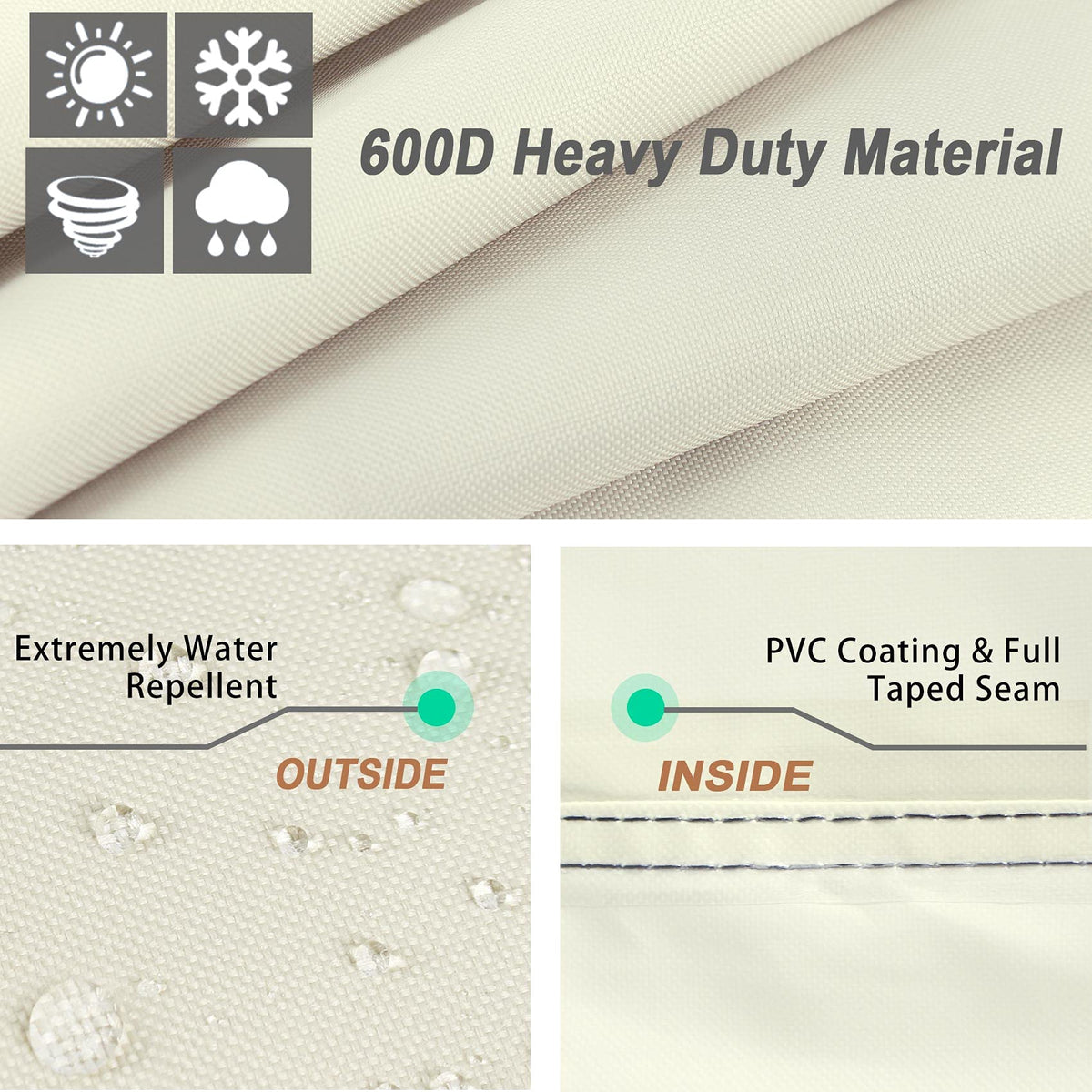 NettyPro grill cover side buckle closeup showing secure fit against wind.