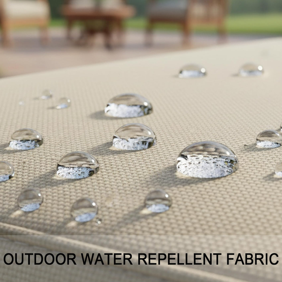 NettyPro waterproof fabric shields cushions from rain and sun