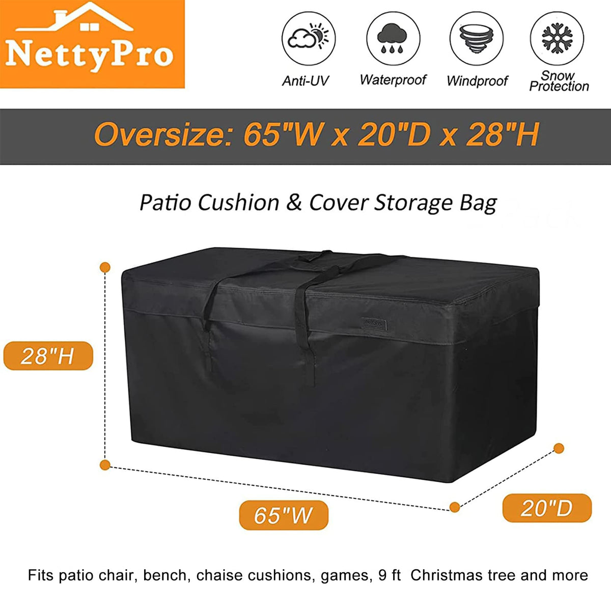 NettyPro large-capacity bag for Christmas trees and cushions keeps seasonal chaos tidy.