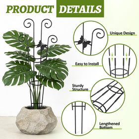 Netuaoo plant trellis base secured in soil for sturdy upward support.