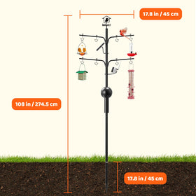 Backyard view with NETVUE pole creating a bird-friendly display