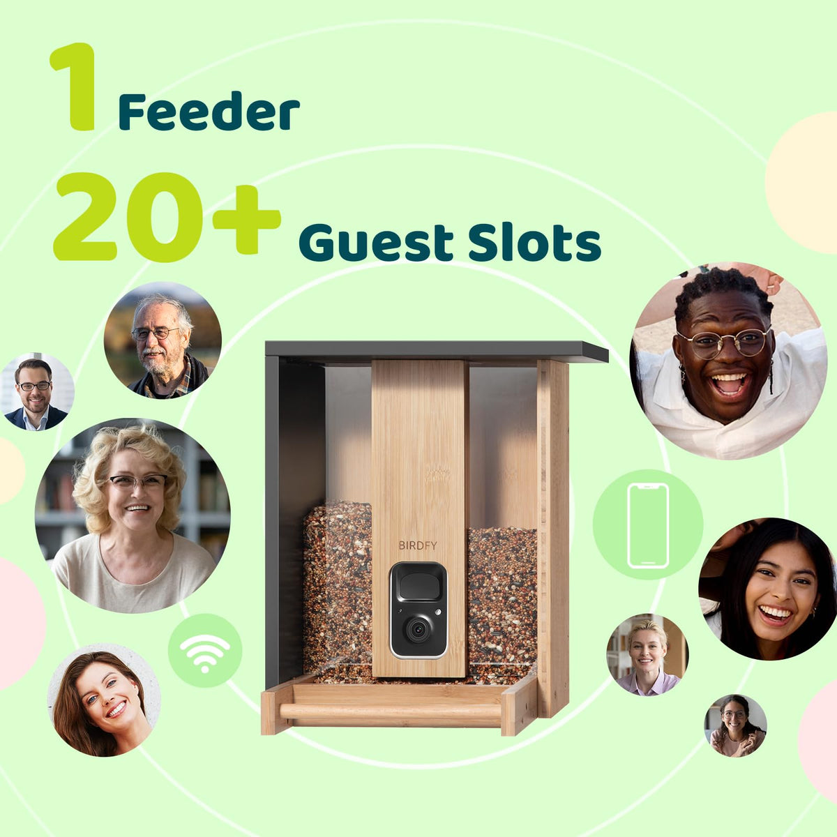 NETVUE Bamboo Bird Feeder garden setup in a cozy backyard.