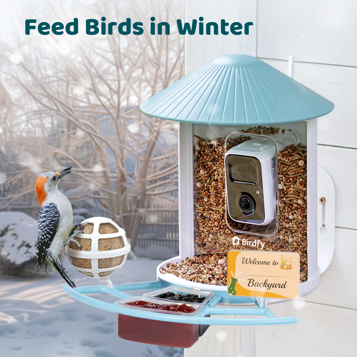 NETVUE Birdfy Pro bird-friendly design blends with the garden