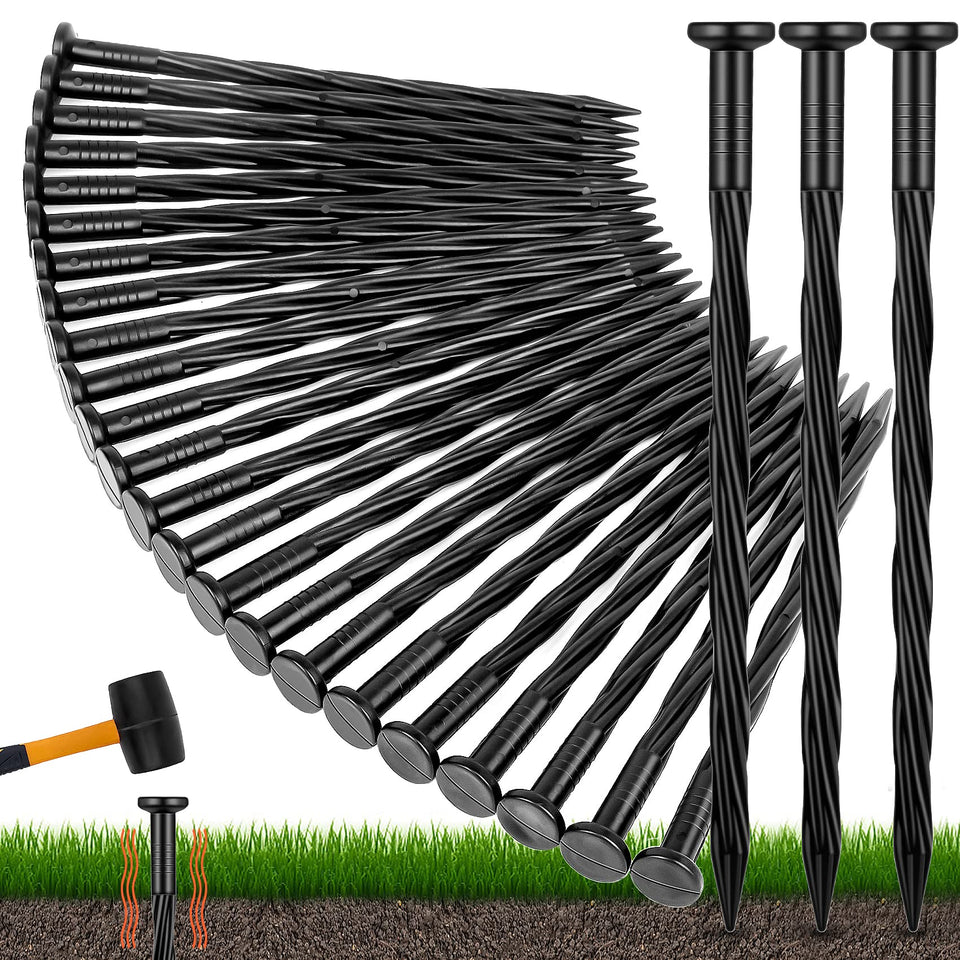 NEUERMOND 8-inch spiral-design landscape stake anchors edging securely for durable garden borders
