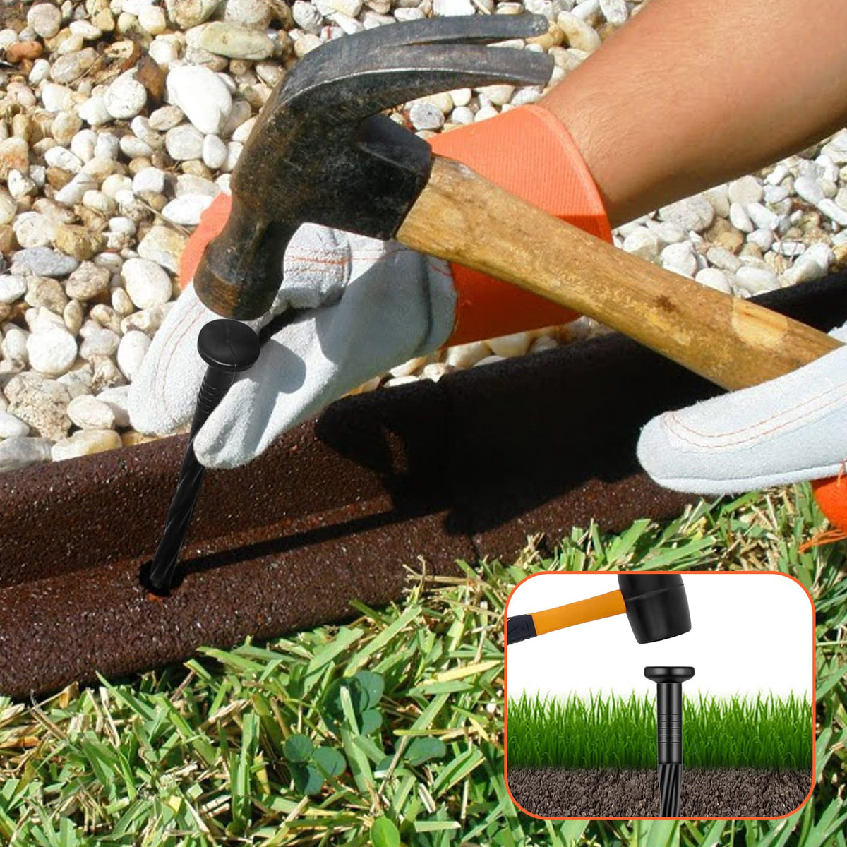 NEUERMOND artificial turf stakes keep synthetic lawns evenly anchored
