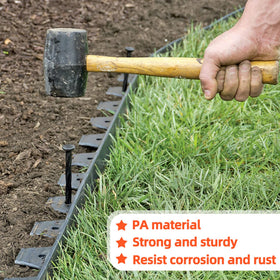NEUERMOND stake secures weed fabric and tarps for a neat landscape setup