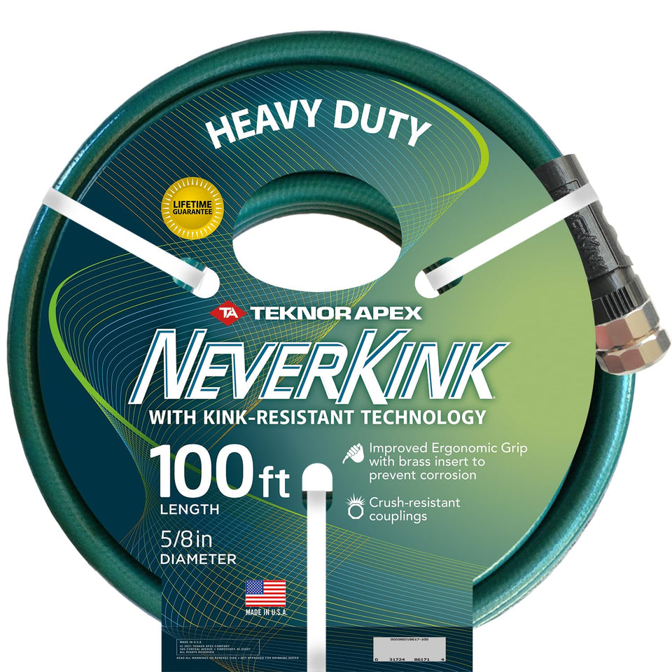 NeverKink Teknor Apex 1094716 heavy-duty garden hose provides kink-free water flow for yard work