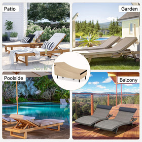 NeverLAND Chaise Lounge Cover in golden color complements outdoor furniture.
