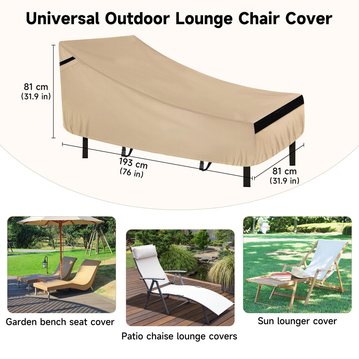 NeverLAND cover shows side buckle adjustment for secure windproof fit.