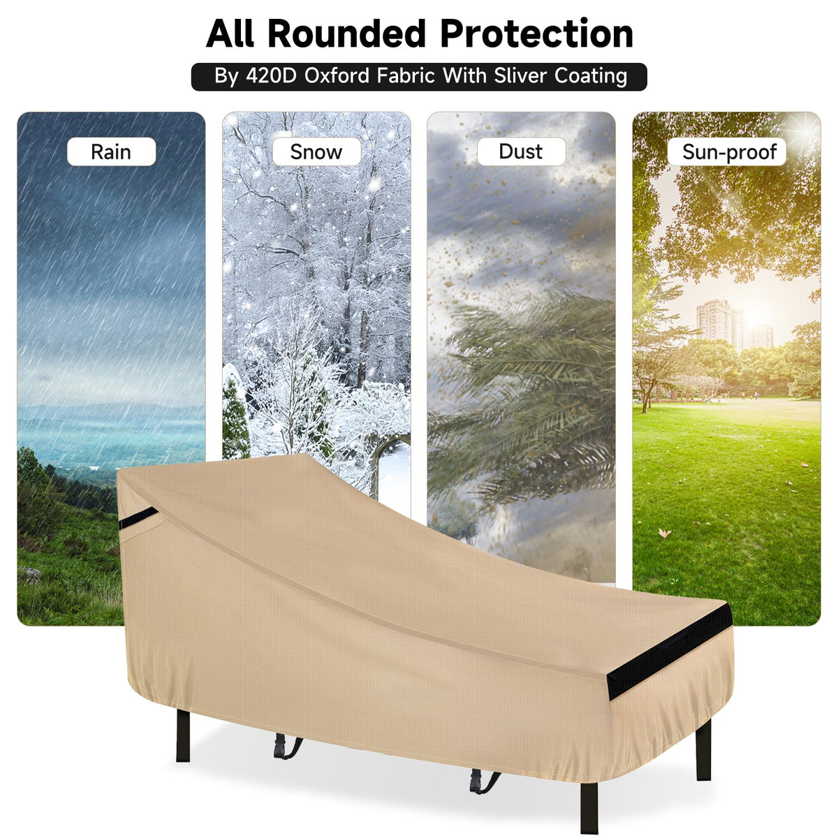 NeverLAND cover with woven handles for easy removal.