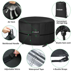 NEVERLAND four-buckle system keeps the round cover securely in place.
