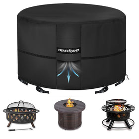 NEVERLAND round fire pit cover 36x24 inches protects against moisture and dust.