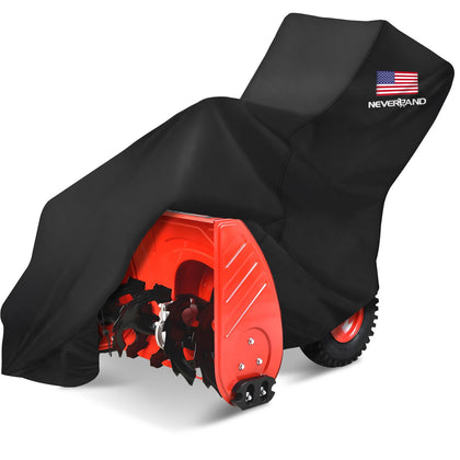 NEVERLAND snow blower cover with American flag design protects 62-inch models from rain and sun.