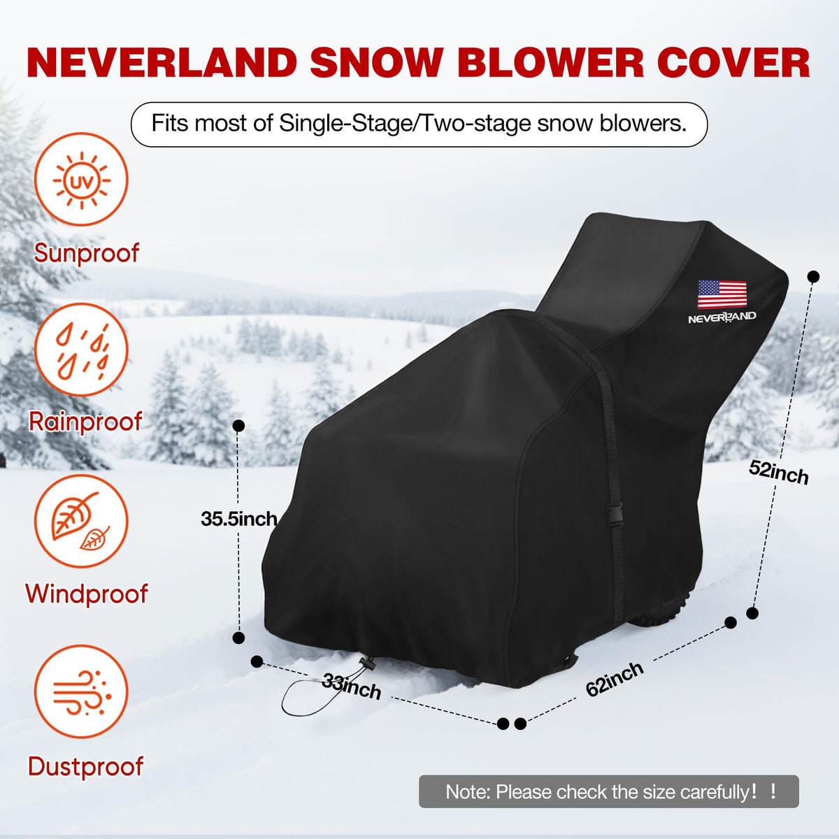 Compatible with many brands and sizes, including single-stage and two-stage snow blowers.