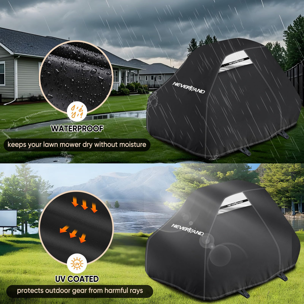 NeverLAND zero-turn mower cover universal-fit with small tractor compatibility.