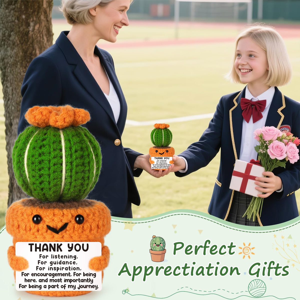 NEVERNERVE cute cactus gift side view ideal for coworker appreciation