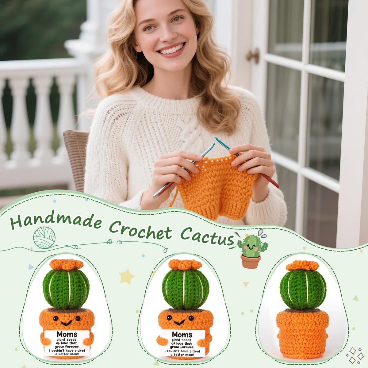 NEVERNERVE handmade cactus on a desk, cheerful decor accent
