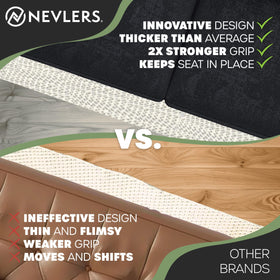 Nevlers adjustable, trimmable cushion grippers fit modular sofas and sectionals.