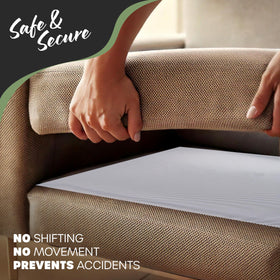 Nevlers easy-install sofa pad lets you lift, position, and secure cushions quickly.