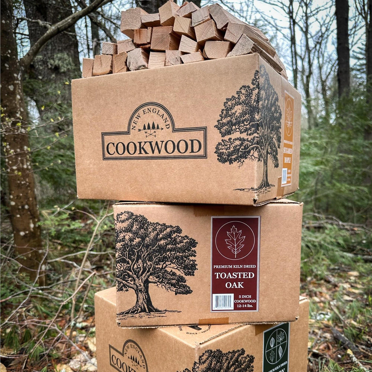 New England Cookwood ideal for grills, smokers, and pizza ovens.