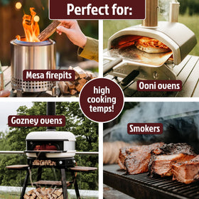 New England Cookwood kilndried oak for efficient burning and rich aroma.