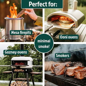 NEW ENGLAND COOKWOOD Savory Blend logs closeup with kiln-dried texture for high-heat cooking.