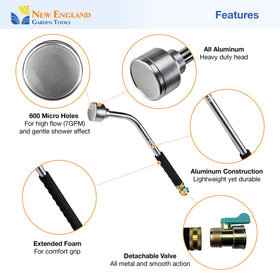 NEW ENGLAND GARDEN TOOLS gentle-shower-head offering soft water flow for beds