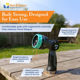 New England Water Tools metal-core nozzle delivers durable performance in outdoor tasks