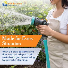 New England Water Tools soft-grip handle reduces hand fatigue during longer tasks