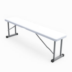 New Home Era folding bench compact storage shown folded for easy transport.