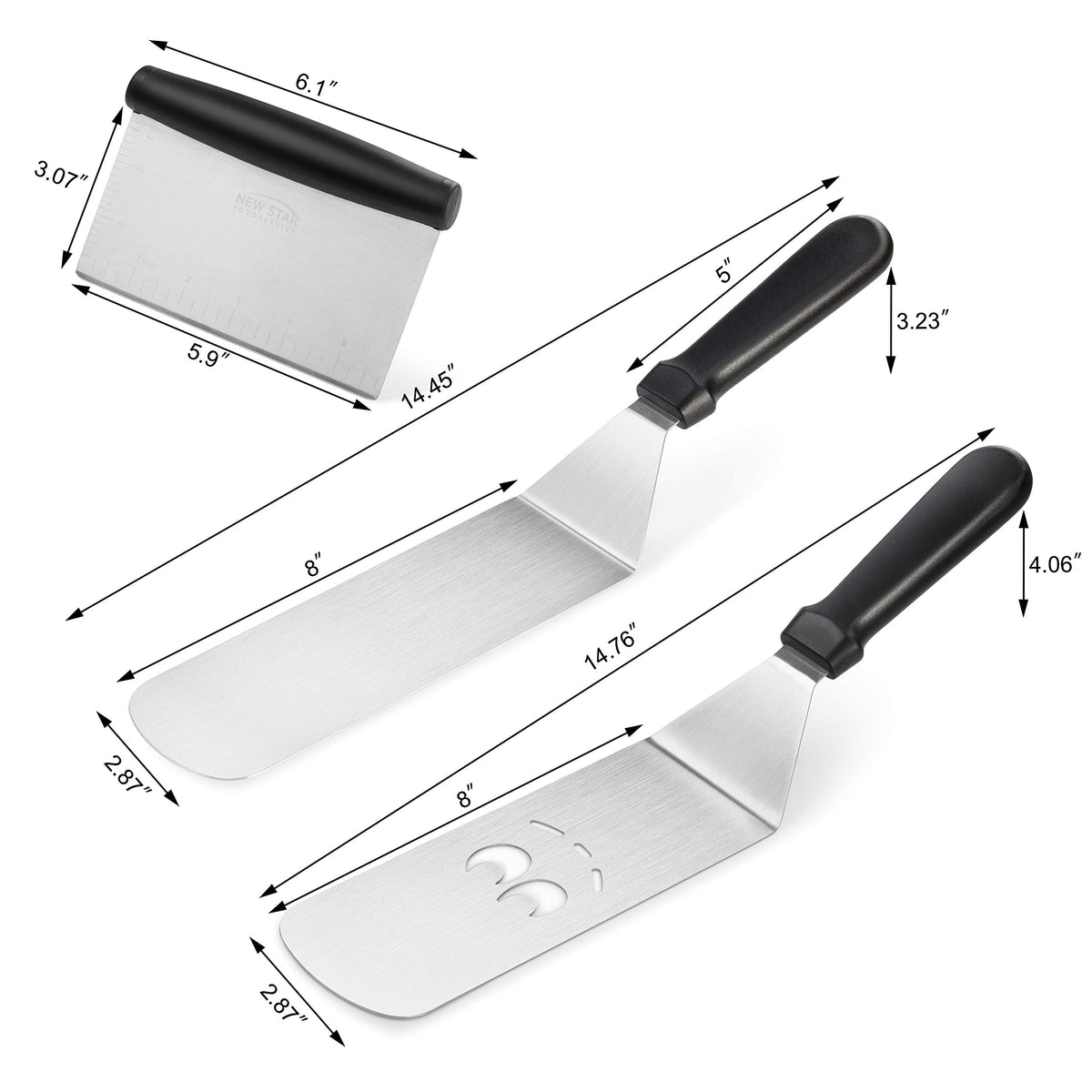 New Star Foodservice 1029161 dough scraper with high carbon stainless blade for easy cleanup