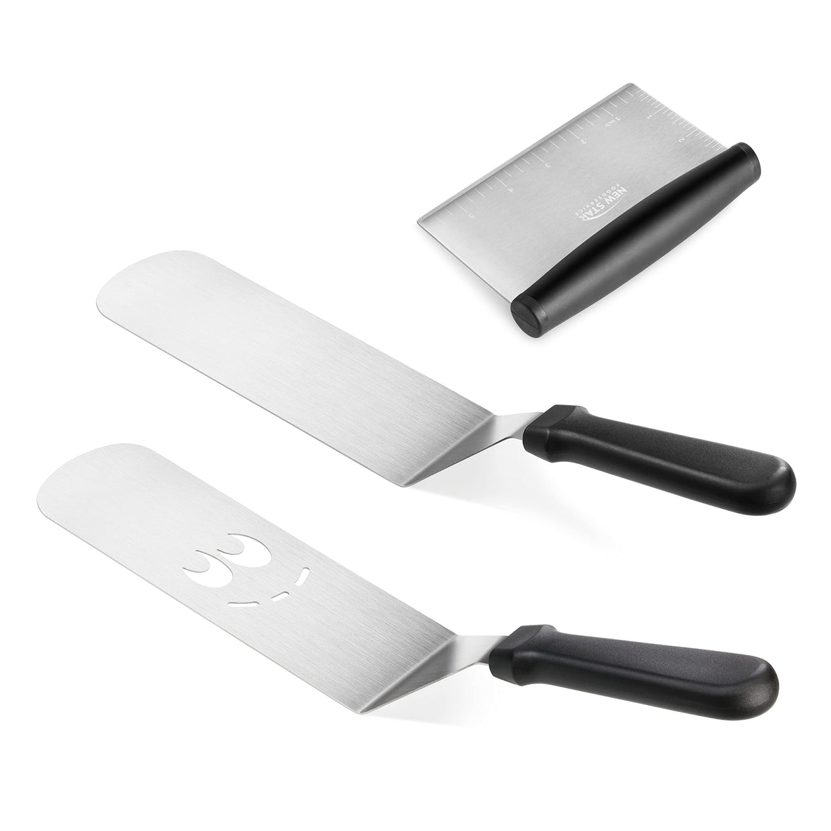 New Star Foodservice 1029161 slotted 8-inch turner drains oil while grilling