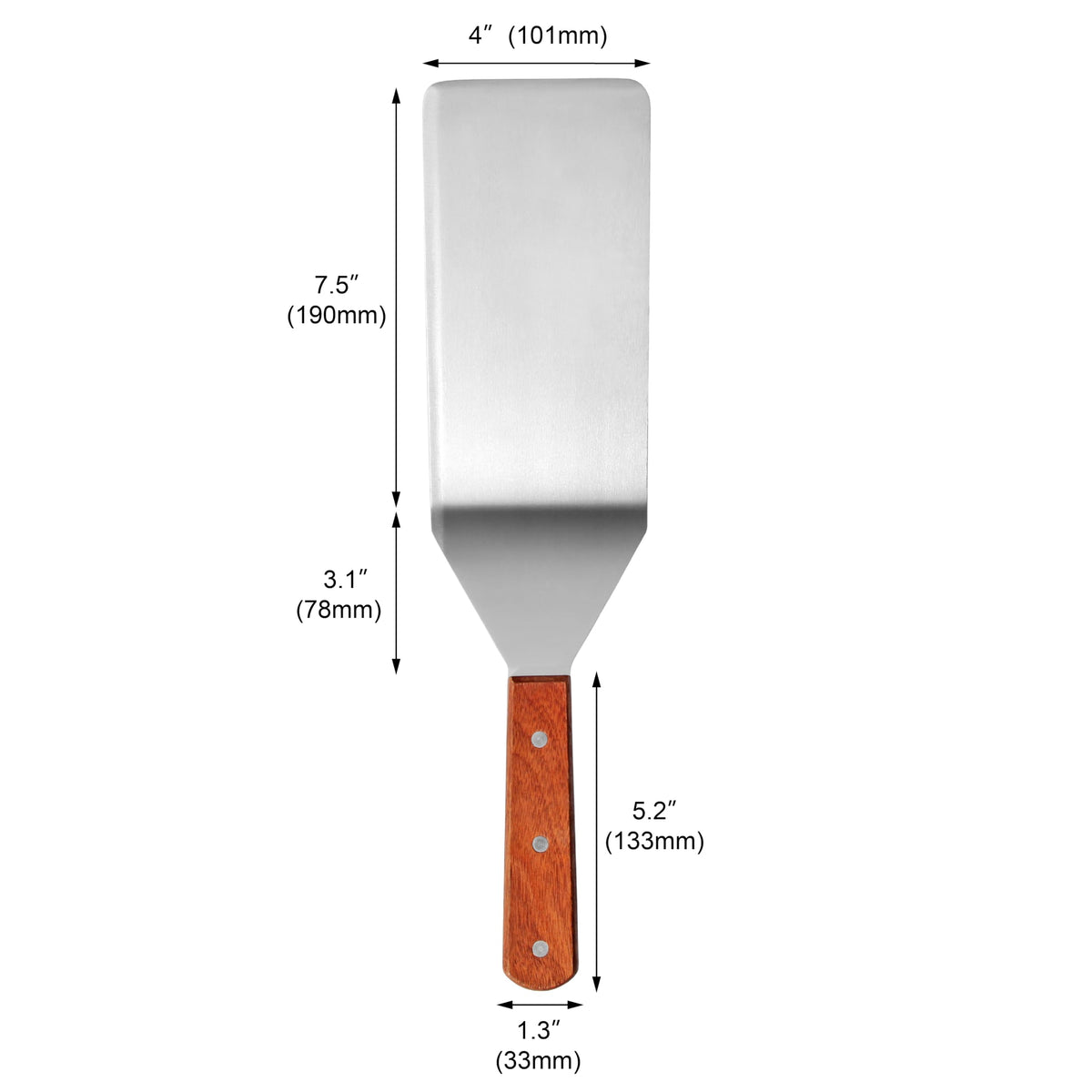 New Star Foodservice 36350 riveted wooden handle ensures secure balance during service