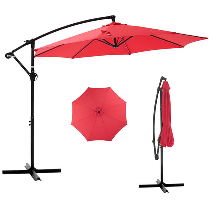 NEWBULIG 10FT offset cantilever canopy provides wide shade for patios