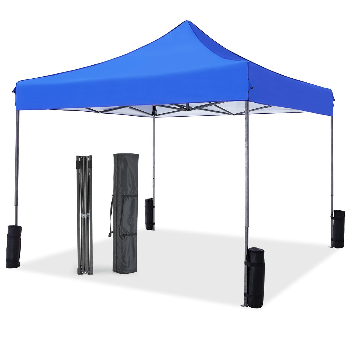 NEWBULIG 10x10 ft pop-up canopy setup provides instant shade for outdoor gatherings.