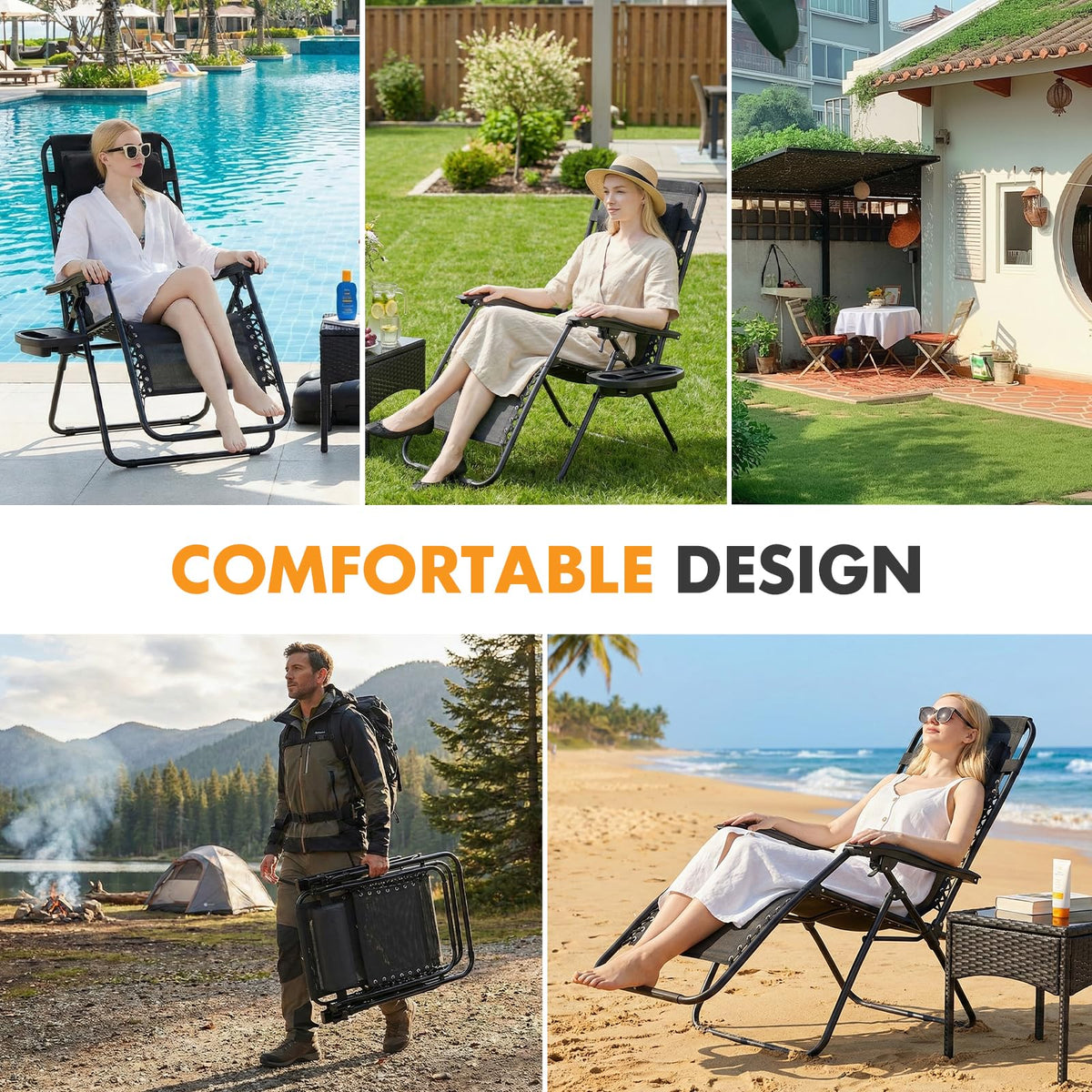 Sturdy alloy steel frame on NEWBULIG chairs supports up to 300 pounds.