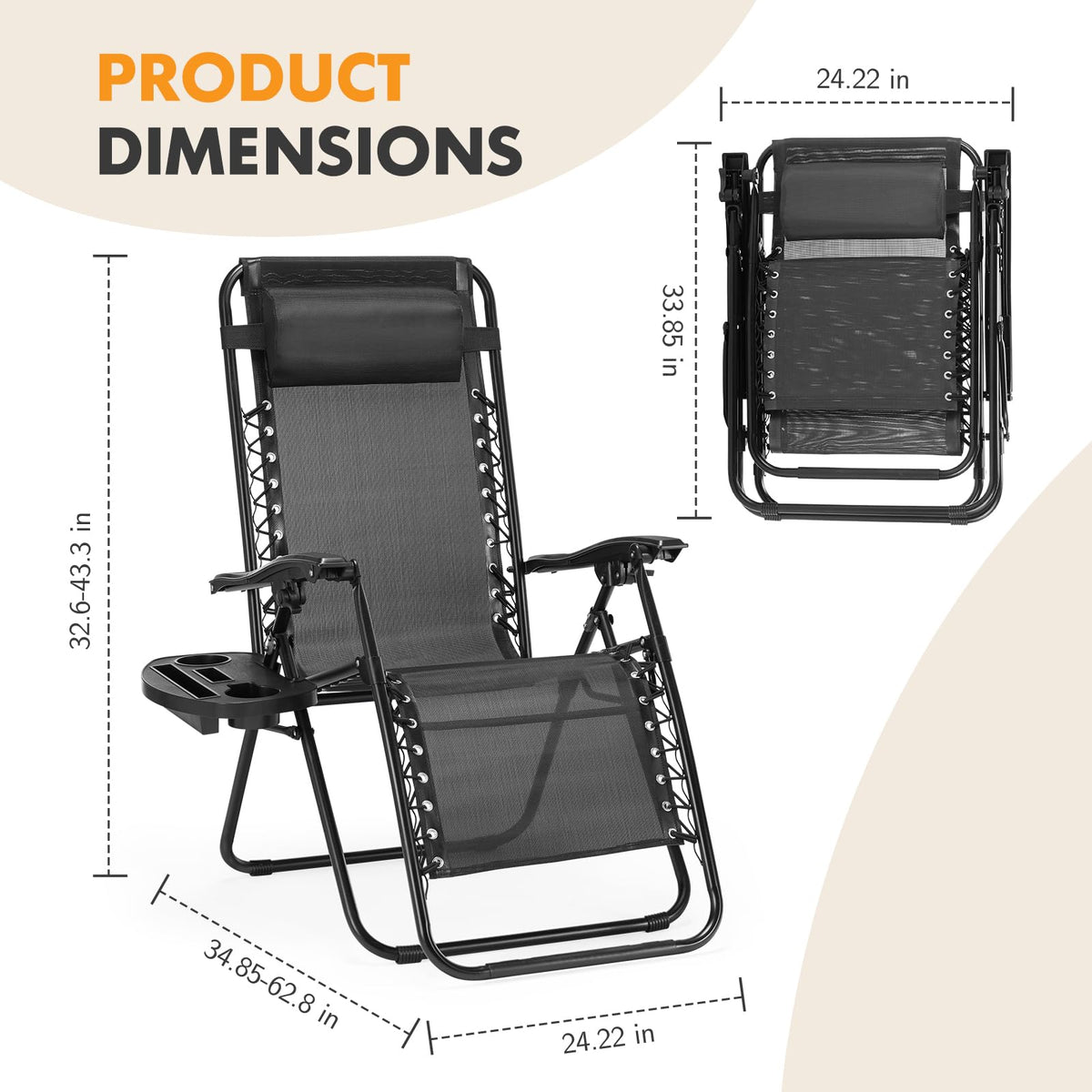 Compact folded form of NEWBULIG chairs for easy car transport.