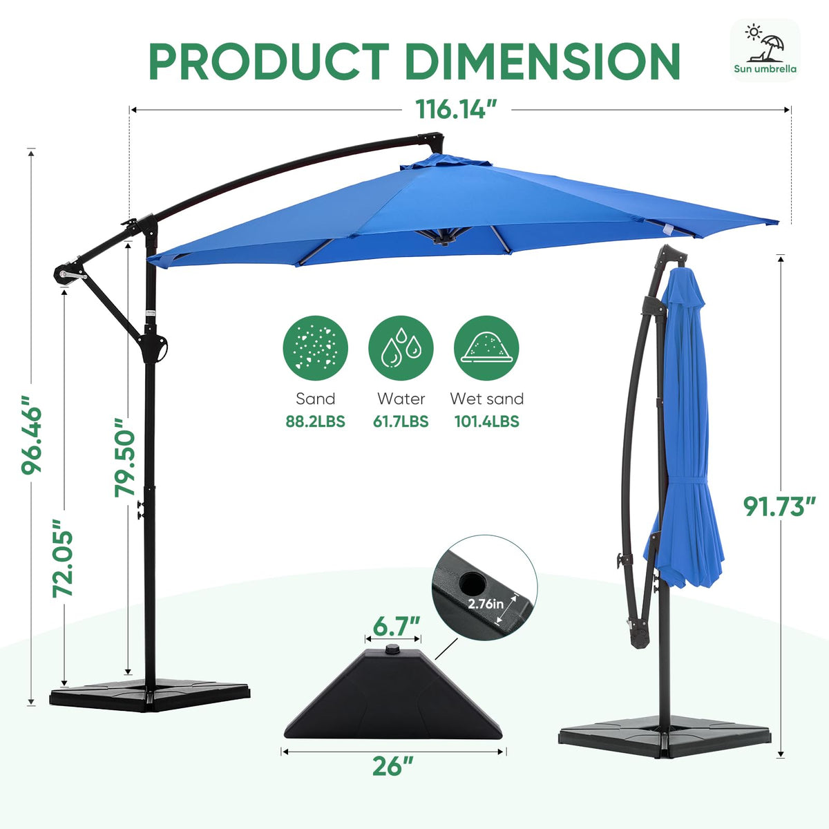 NEWBULIG four plastic bases deliver solid outdoor stability