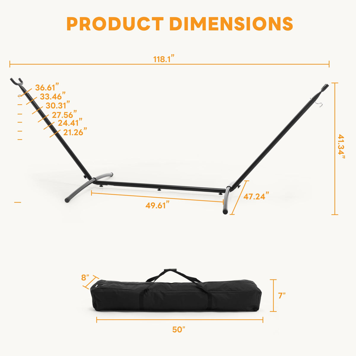 NEWBULIG hammock stand anti-slip feet stabilizing setup and protecting floors